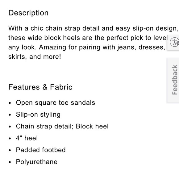 Express Chain Strap Block Heel Mule Sandals - sz 9.5 - Picture 7 of 7